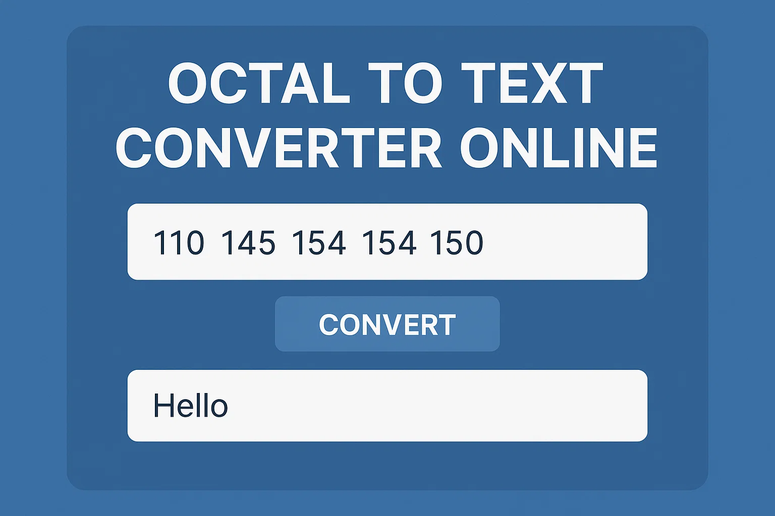 Octal to Text Converter Online